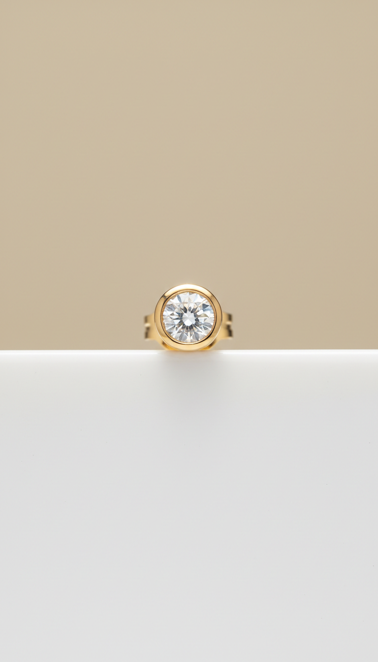 Minimalist Diamond Stud Earrings in White Gold