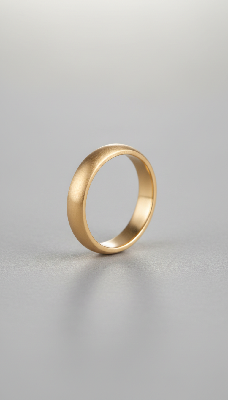 14k brushed gold band ring